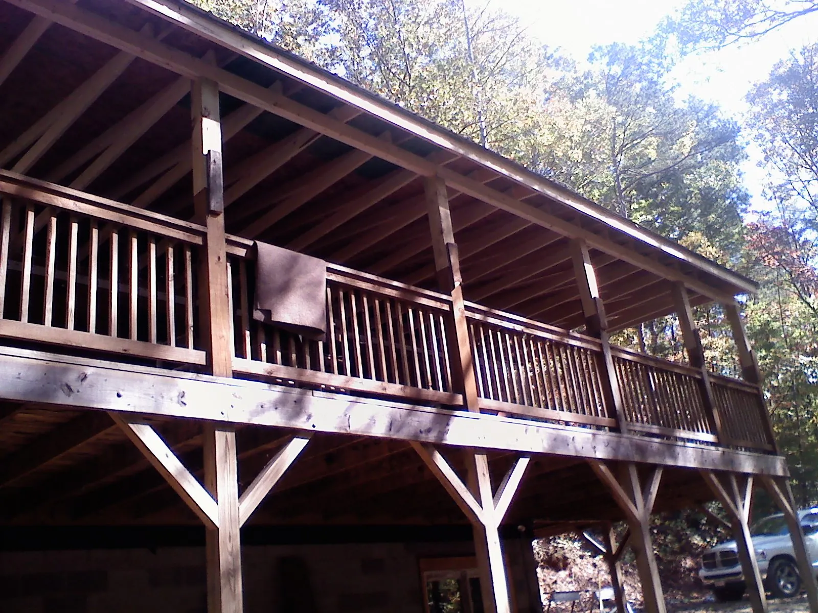 Timber framing under a new elevated porch and deck — Roof Leak Repair in Washington Court House by Roofing Brothers